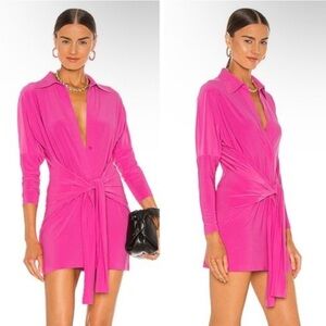 Norma Kamali Pink Tie Dress
